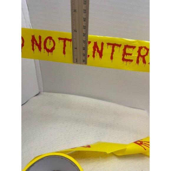 Halloween Do Not Enter Tape 25m Yellow Red Scary Fright Tape For Haunted House & - Picture 3 of 5